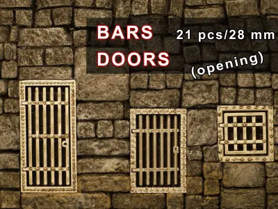Bars Gothic doors set 3D print model