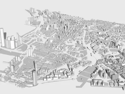 Hong Kong City Low-poly 3D model