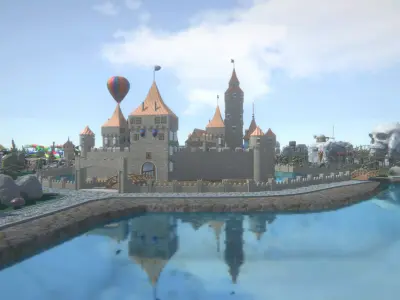 Big amusement Park - carousels and entertainment 3D model