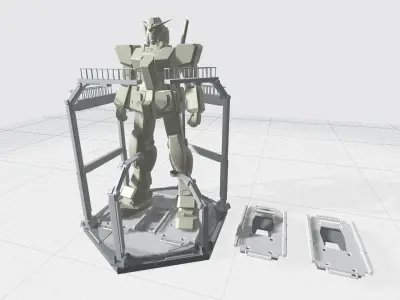 -MHB06C- Mecha Hangar Bay 06 Hangar customizable 3D print model