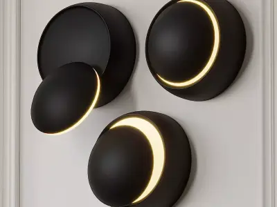 Grnflashing Crescent Round Wall Lamp 3D model