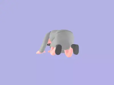 Stylized 3D Female Journalist Character - Childs Pose Yoga 3D model