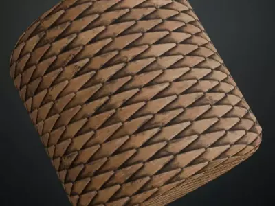 Rustic Diamond Wood Roof Shingles PBR Texture