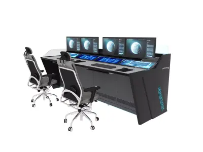 Control Room Desk 09 3D model