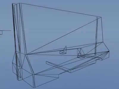 PBR Barrier concrete on side of road Low-poly 3D model