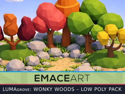 LumaGrove Unity Wonky Woods  Low Poly Nature Asset Pack Low-poly 3D model