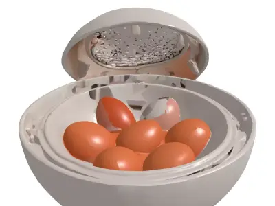 Modern Electric Egg Cooker Appliance Low-poly 3D model