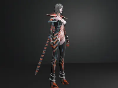 cyber girl w 3D model