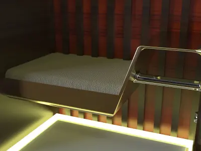 wall closet with back light mirror 3D model