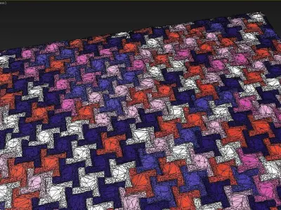 Carpet colorful square 3D model