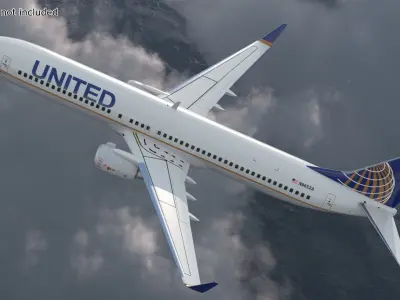  United Airlines Boeing 737-900 ER with Cabin and Doors 