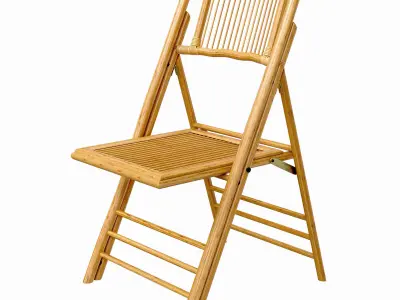 Rattan bamboo chair folding 3D model