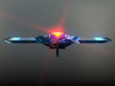 Space Spear Space Ship Low-poly 3D model