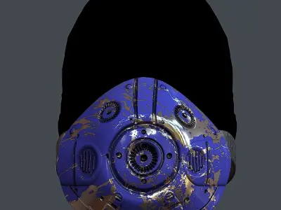 Gas mask helmet 3d model scifi Low-poly Low-poly 3D model buy