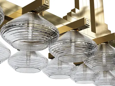 ART DECO CHANDELIER Low-poly 3D model