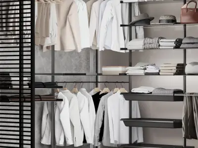 Velaria Sliding partition wardrobe system wardrobe clothes 3D model