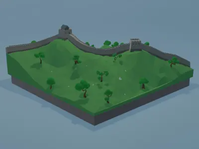 Great Wall  of China  Low-poly 3D model