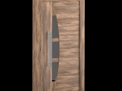 Interior-exterior Wooden Door 3D model 6