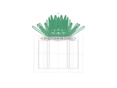 Succulent in a pot 3D model