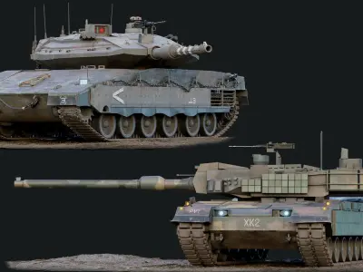  10 Rigged Modern Tanks Megapack 