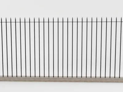 Simple Iron Fence Low-poly 3D model