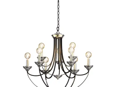 lazzaro chandelier with six lights and metal frame 3D model