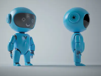 CyberBot Punk Series Low-poly 3D model