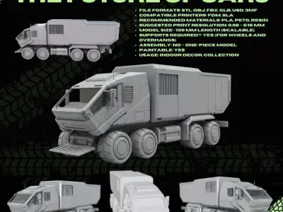3D Printable Futuristic Off Road Vehicle Model 3D print model