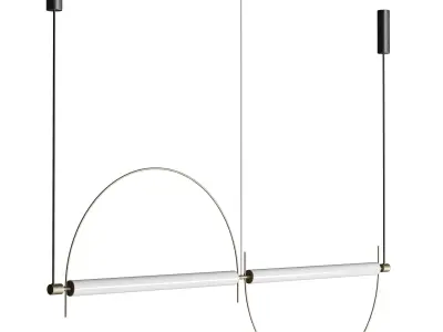 LED PENDANT LAMP ARC gold and black 3D model