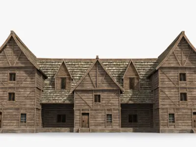 Medieval house x26 Low-poly 3D model