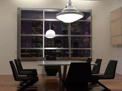 Office conference room interior 3D model
