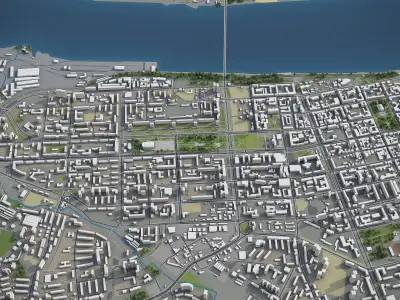 Perm - city  Low-poly 3D model