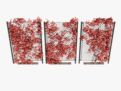 Ivy on fence two 3D model