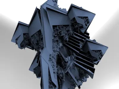 Sci-Fi Egyptian Floating Monolith temple 6 3D model