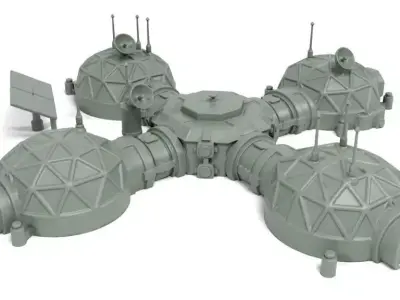 Moon base 3D print model