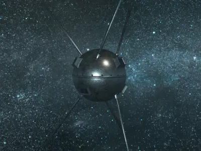 Vanguard 1 Satellite Low-poly 3D model