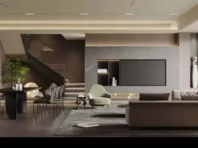 Living room 3D model 90