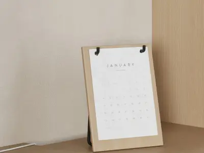 Japandi Minimalistic Home Office with Chair Oscar 3D model