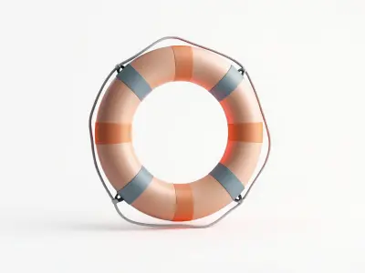 Lifebuoy with Automatic Flame Lights Model Pack Low-poly 3D model