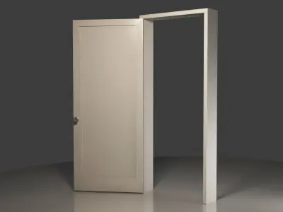 Free door and doorhandle with metarials Free 3D model