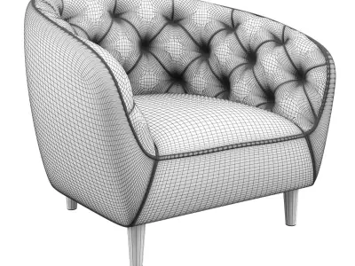 Ria Vic 2 seater quilted sofa Actona 3D model
