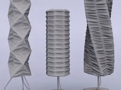 Set of floor lamps 3D model