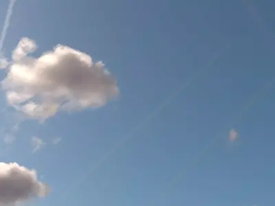 Sunny Cloudy Sky With Contrails 3D model