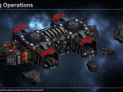 Spaceship Pirate Resource Ships Low-poly 3D model