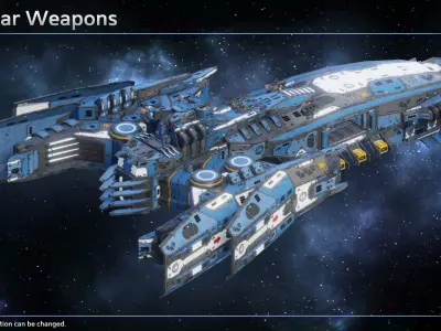 Spaceship Destroyer Falcon Low-poly 3D model