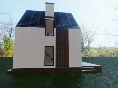 Cottage Building Low-poly 3D model