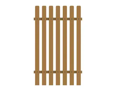 Modular Wooden Fence Collection  3D model