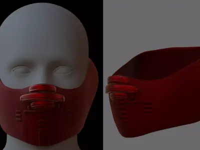 Gas mask helmet 3d model scifi Low-poly  Low-poly 3D model