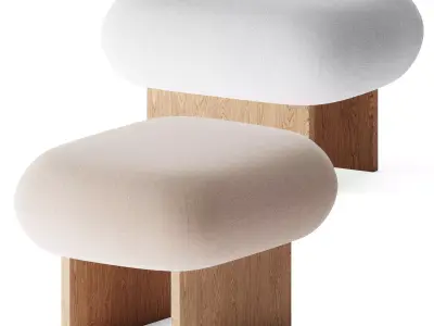 Lart Single ottoman by Fomu 3D model
