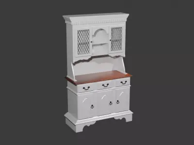 Rustic White Hutch 3D model